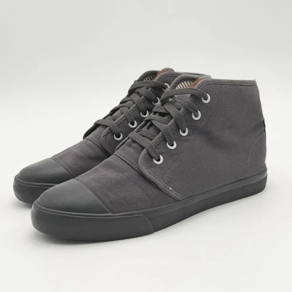 Bangs Onyx Dark Gray High Top Lace Up Canvas Sneakers - US Women’s 9 / Men’s 7.5